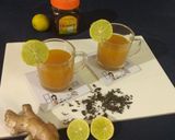 A picture of step 4 of Ginger lemon honey green tea.