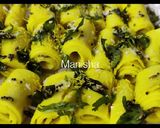 A picture of step 7 of Khandvi (Suralichi Vadi).