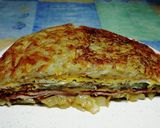 A picture of step 3 of LeVié Bacon, Cheese and Egg Potato Burger.