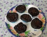 A picture of step 9 of Chocolate Premix Choco chips chocolate Ganache Stuffed muffins.