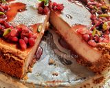 A picture of step 25 of Cheese Cake with Pomegranate compote.