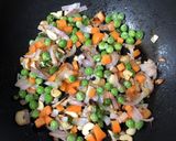 A picture of step 2 of Leftover Mutton Keema Fried Rice.