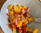 Glazed salmon with thai style mango and strawberry salsa recipe step 1 photo