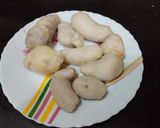 A picture of step 1 of Crispy Gram Flour Arbi.