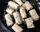 A picture of step 6 of Semolina Khandvi (Tiffin friendly).