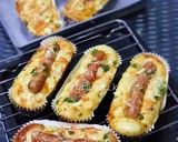 Foto langkah ke 5 dari resep Sausage Bread / Roti Sosis tanpa ulen No knead#BelanjaDipasarCookpad.