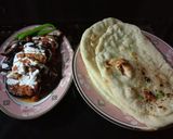 A picture of step 13 of Banjan (Brinjal) Burhani and Tawa Naan 🍆.