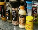 Grilled Pork steak served with cooked Herb salad