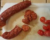 Foto del paso 4 de la receta: Calabacín relleno de chorizo y cherrys