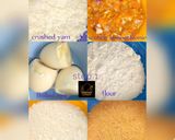 A picture of step 1 of Yam egg roll.