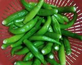A picture of step 1 of Oil Free Green chilly Pickle.