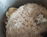 A picture of step 5 of White Pulao.