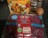 A picture of step 1 of Cheese Burger and chunky chips.