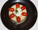 A picture of step 4 of Polenta with cremini mushrooms and feta cheese.