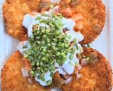 A picture of step 3 of Aloo tikki chaat.