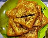 A picture of step 2 of Masala toast, garlic cheese toast,poha cutlet and egg halwa.