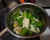 A picture of step 2 of Mooli ke patte ki chutney.