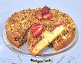 عکس مرحله 10 از دستور کیک کرامبل توت فرنگی