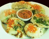 A picture of step 4 of Tri color Millet Veggie Idlis.