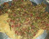 A picture of step 5 of Chicken vegetable macroni kabab.