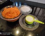 A picture of step 2 of Carrot Burfi.