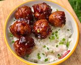 รูปขั้นตอนการทำที่ 8 ของ SWEET BROWN SUGAR PORK BALLS WITH RICE | ข้าวหน้าหมู ซอสหวาน