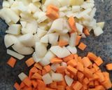 A picture of step 1 of Aloo carrot fry.