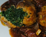 Foto del paso 9 de la receta: Albóndigas de espinacas en salsa de confit de pato
