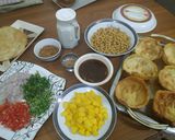 A picture of step 1 of Katori Dahi chnna chat.
