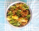 A picture of step 9 of Parval Bataka nu Bharelu Shaak.