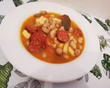 Kolbászos fejtett bableves galuskával recept fázis 5 fotója