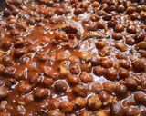 A picture of step 3 of Peshawari sprouted chana masala.
