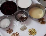 A picture of step 1 of Beetroot basundi.