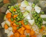 A picture of step 2 of Palak khichdi.