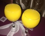 A picture of step 2 of Mango drink.