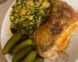 Rozmaringos csirke 🍗 spenótos zöldséges rizs 🍚🥢💕 recept fázis 3 fotója