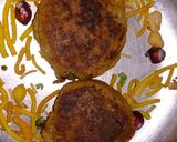 A picture of step 5 of Raw banana & sweet potato tikki chaat.