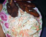 A picture of step 2 of Coleslaw Salad with Plantain and Meat.
