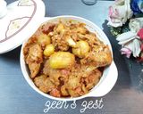 A picture of step 3 of Chicken with Baby Potatoes or Aloo Chicken.