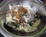 A picture of step 2 of Spinach Malfatti (Spinach Paneer Balls in Roasted Bell Pepper & Walnut Gravy).