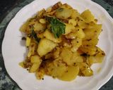 A picture of step 4 of Batata kacharya.