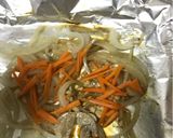 A picture of step 2 of Chicken fillet with onion and carrot (using toast oven).
