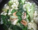 油煸中蝦乾白花菜湯的食譜步驟4照片
