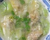 Hình bước làm 3 của món Canh hoành thánh mướp xanh