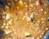 A picture of step 5 of Aloo chana masala.