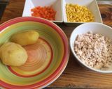 Foto del paso 1 de la receta: Causa de verduras y pollo con salsa de pimiento 💕