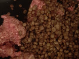 Hamburguesa de lenteja y carne picada