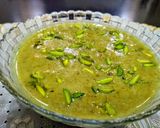 A picture of step 3 of Green Moong Dal KHEER.