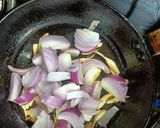A picture of step 1 of Methi matar masala.