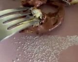A picture of step 5 of Nutella stuffed French toast with strawberry 🍓🍫.